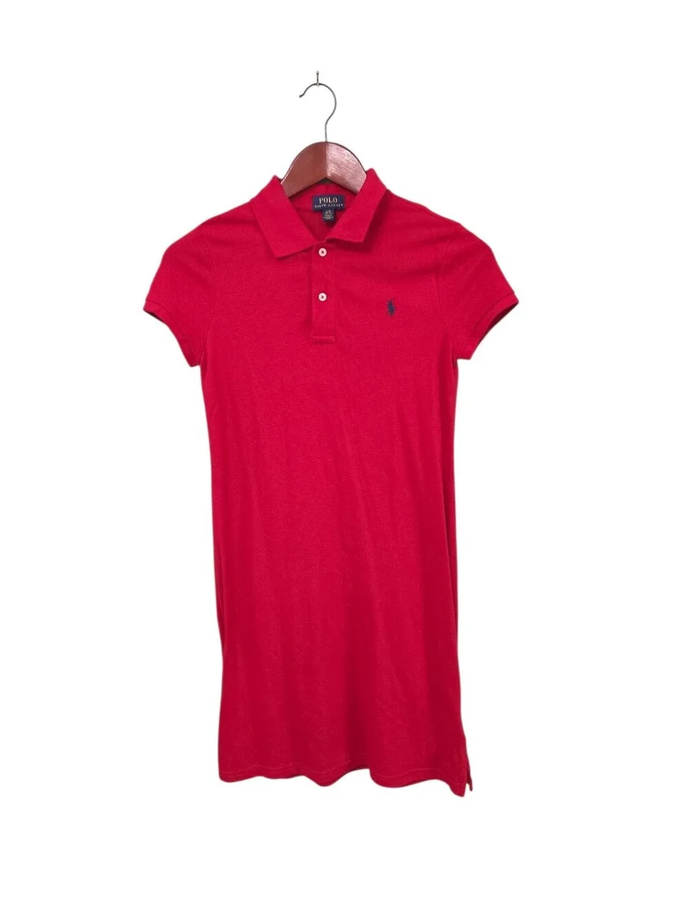 Polo Ralph Lauren Pullover Shirt Dress Red Girls Size 12-14 Preppy School