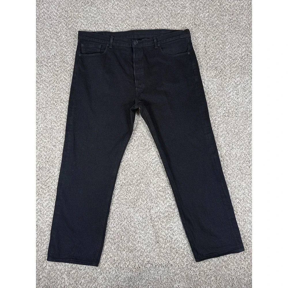 Levis Jeans Mens 42x32 Black 501XX Button Fly Straight Leg‎ Denim