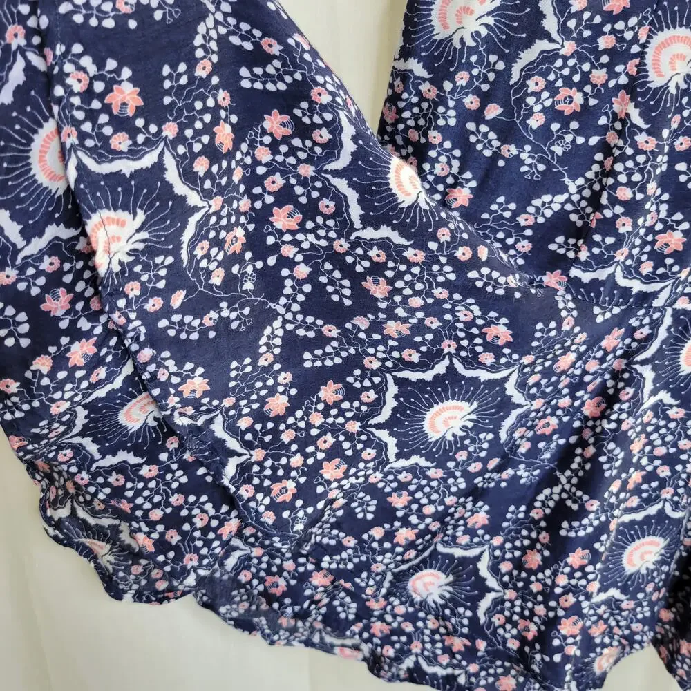 Free People Blue Pink Drop Waist Mini Sundress, S