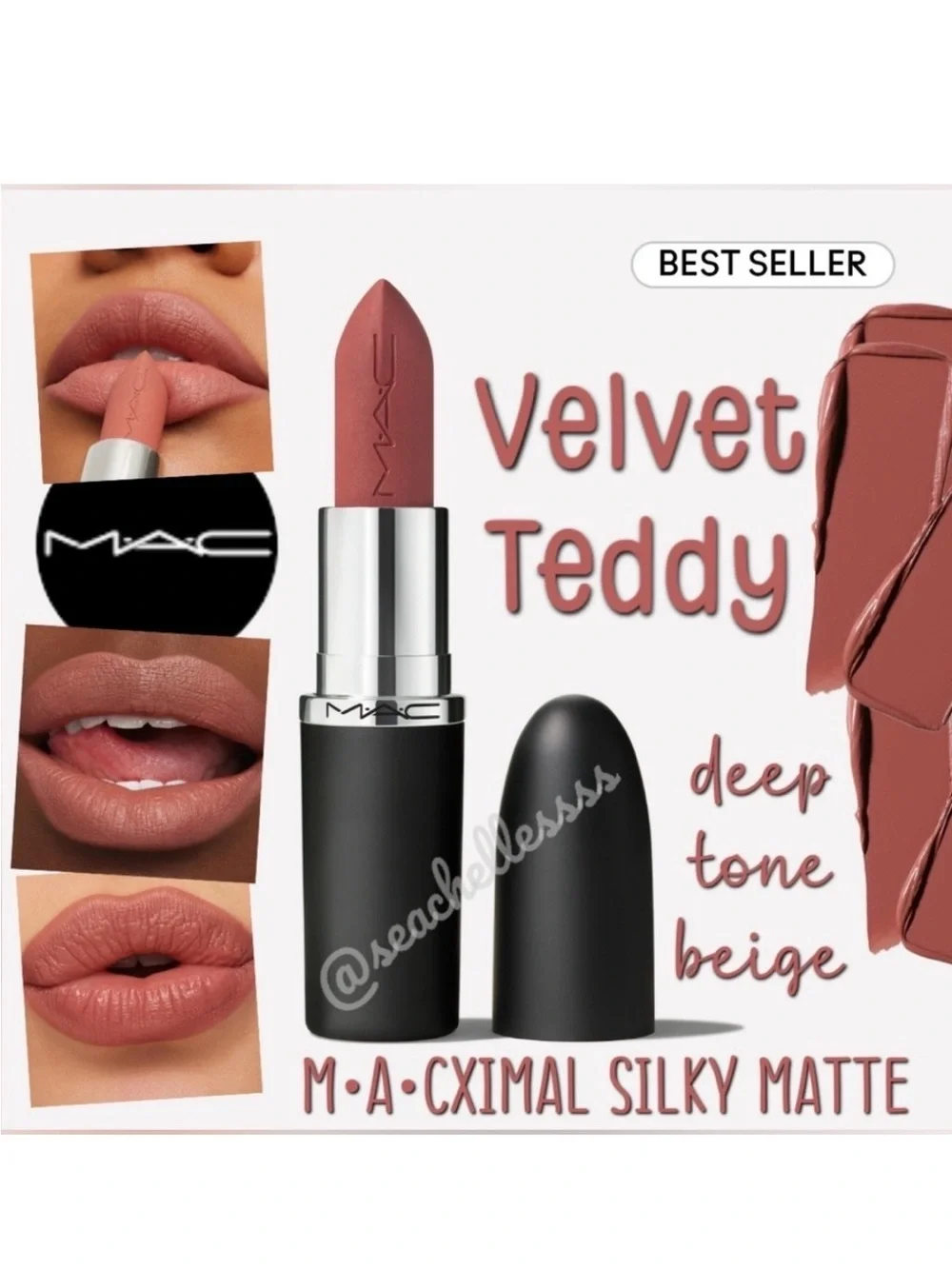 MACximal Silky Matte Velvet Teddy Deep Tone Beige Brand New In Box Full Size