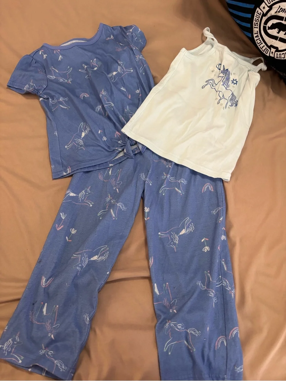 Carter's Blue Unicorn 3 Piece Pajama Set