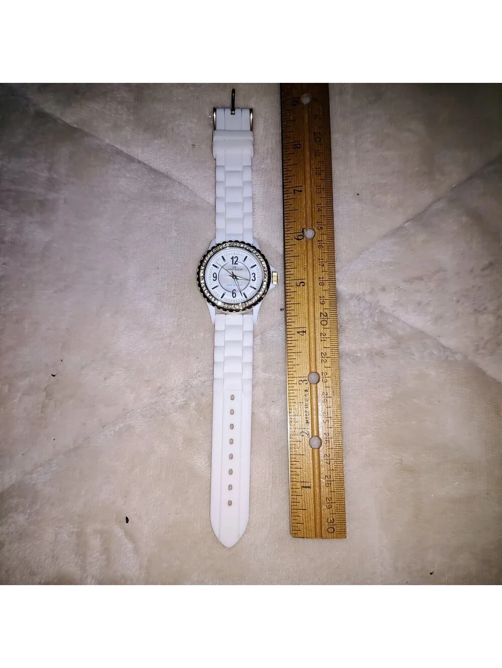 Anne Klein Women's Analog Watch 10/9426 Gold Tone White Plastic Band