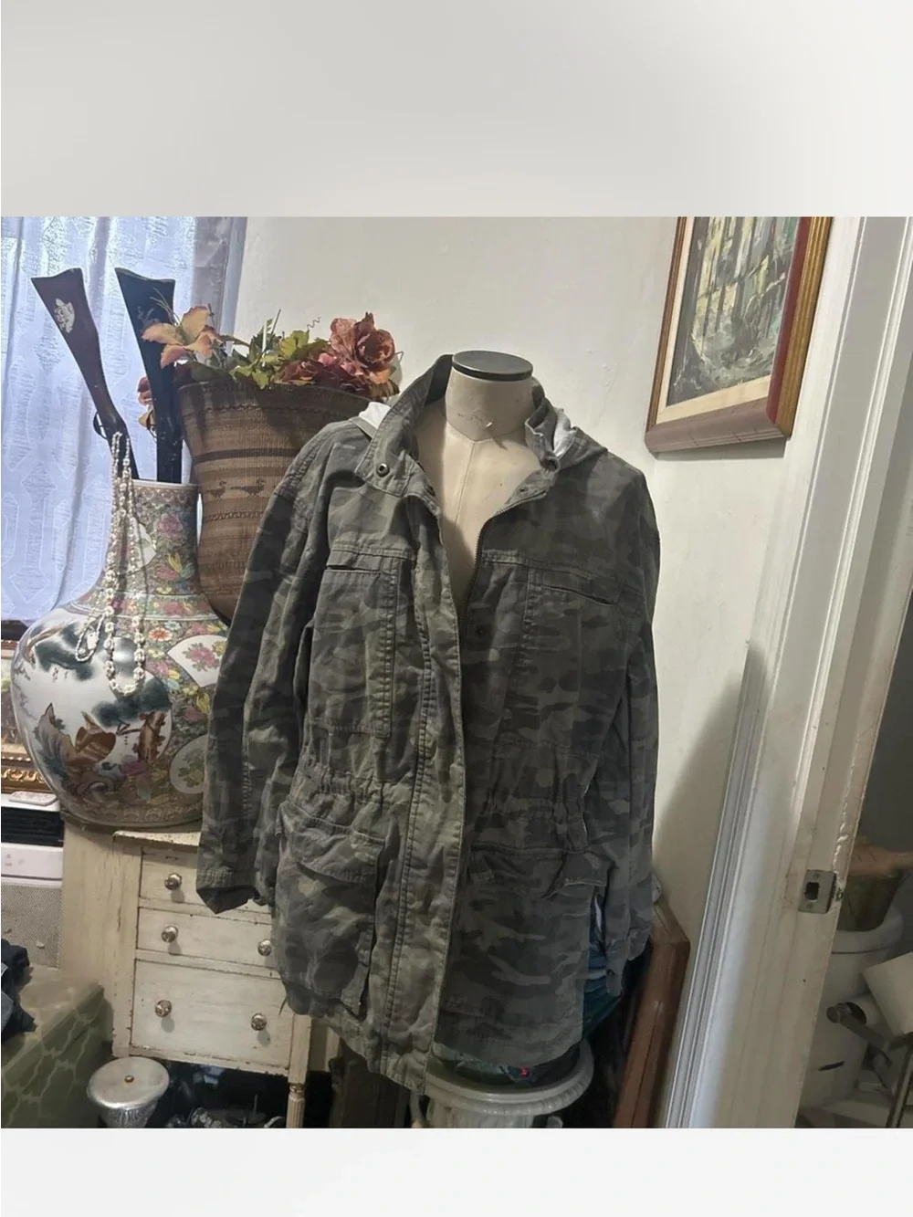 Universal Thread Men's Camo Military Field Jacket - Olive Green