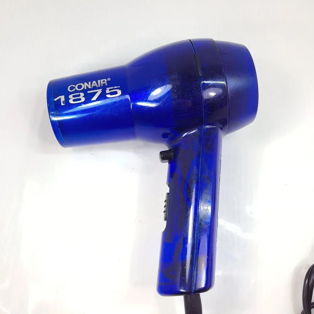 Conair Hair blow Dryer Translucence clear blue Y2k 1875 Watt Model 077B WORKS