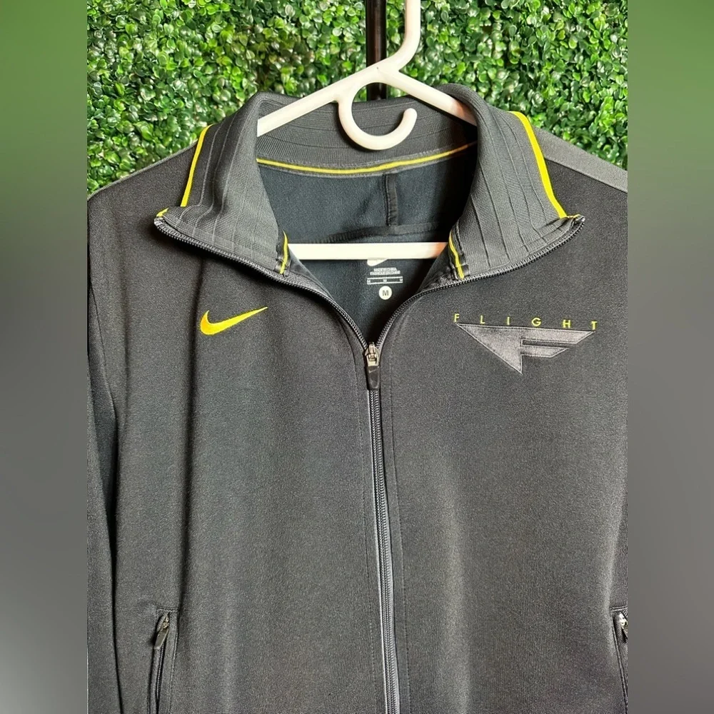 Nike Flight Men’s Medium Full Zip Black Yellow Warm Up Track Jacket