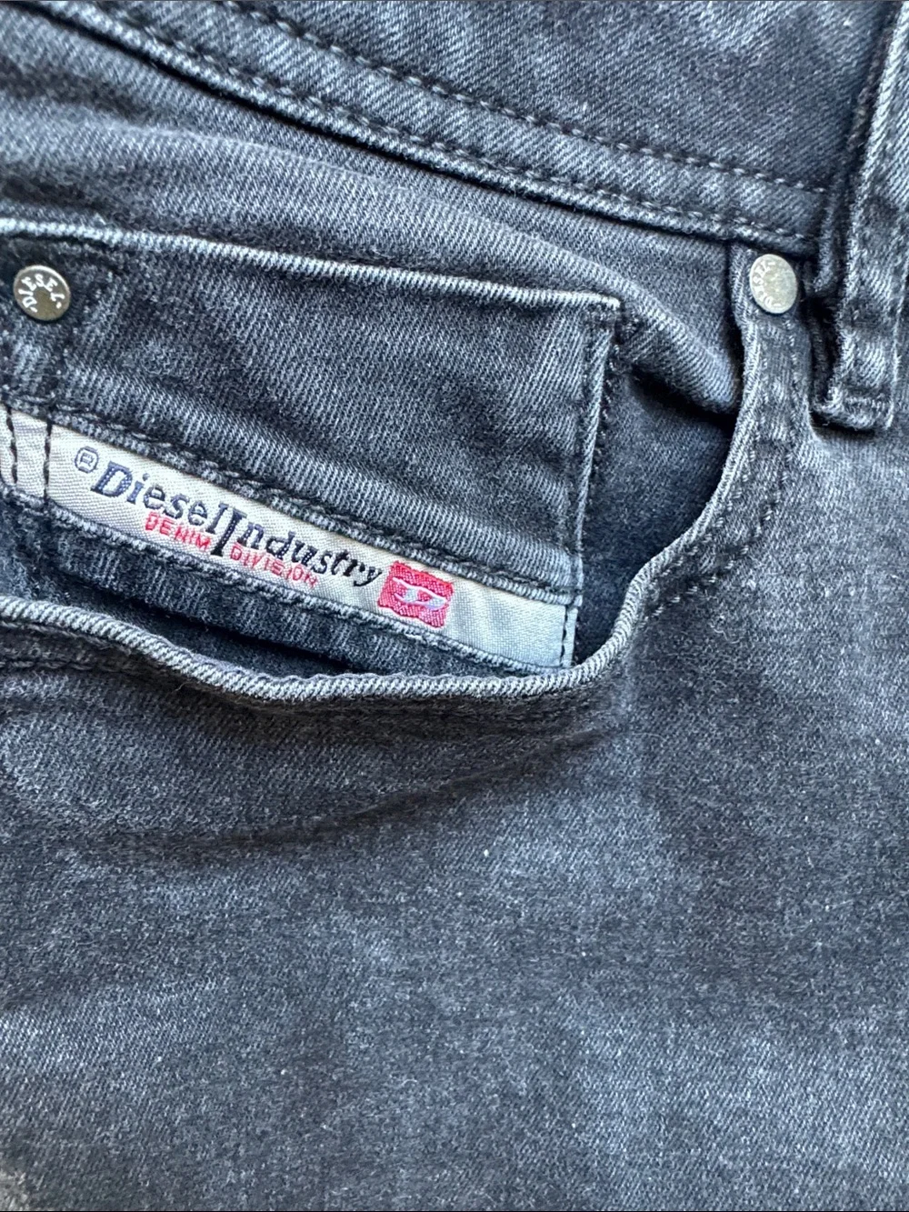 Diesel Troxer 31x32 Slim Skinny Jeans Men’s Black Dark Grey Stretch