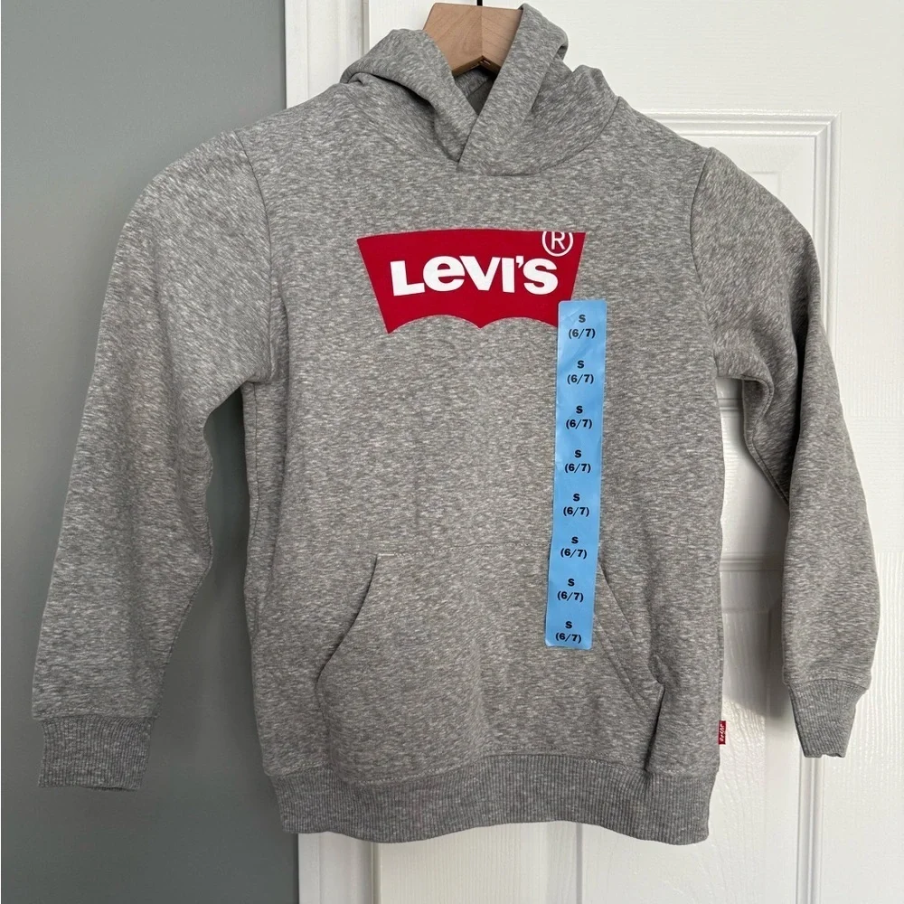 Levi's Heather Gray Sweatshirt with Red Logo