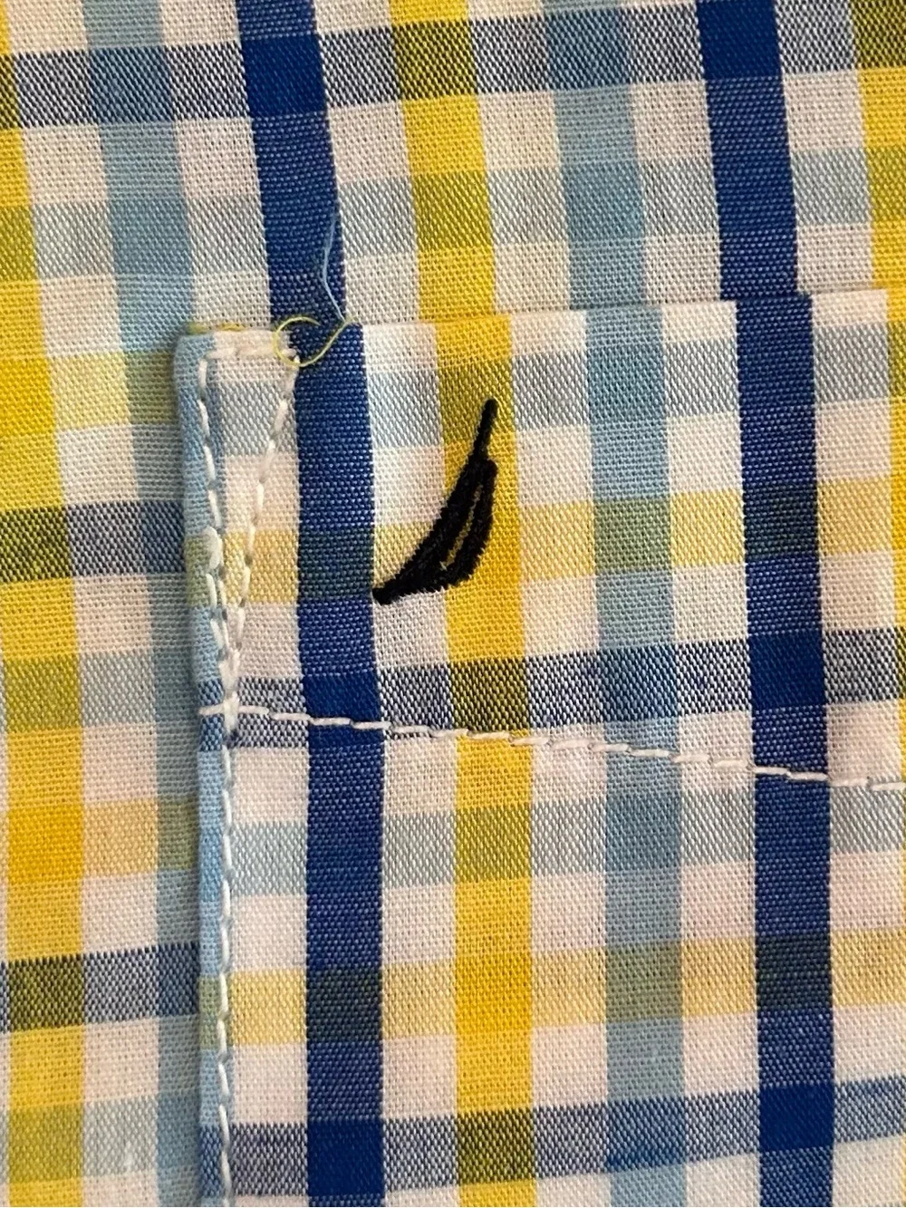 Nautica Boys Medium 10/12 Plaid Button Down Shirt Blue Yellow