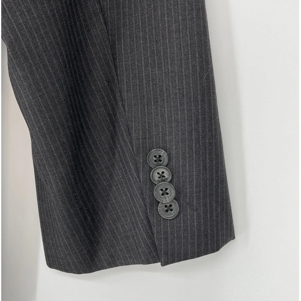 John W. Nordstrom Blazer 42R Gray Pinstripe 2-Button‎ Wool Jacket Loro Piana