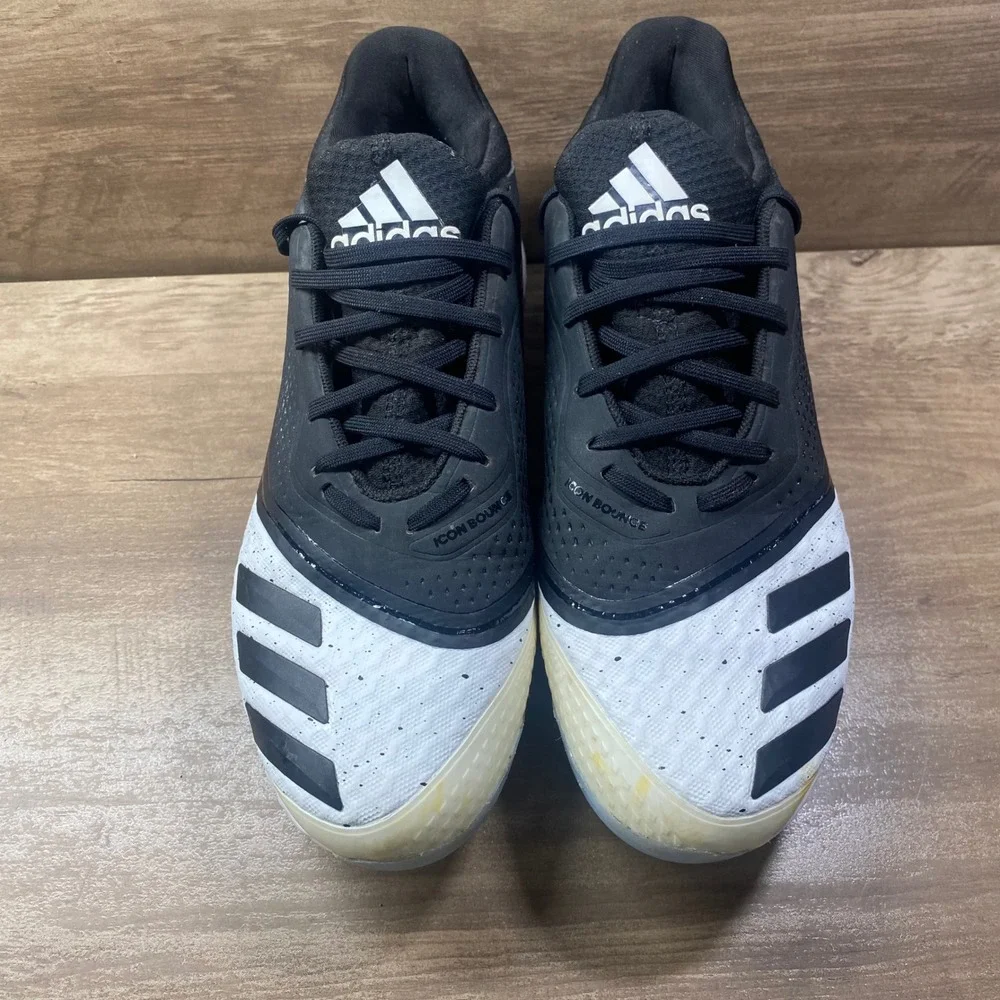 Adidas Icon Bounce Baseball Metal Cleat Womens 9 Black White G28305‎ Spikes