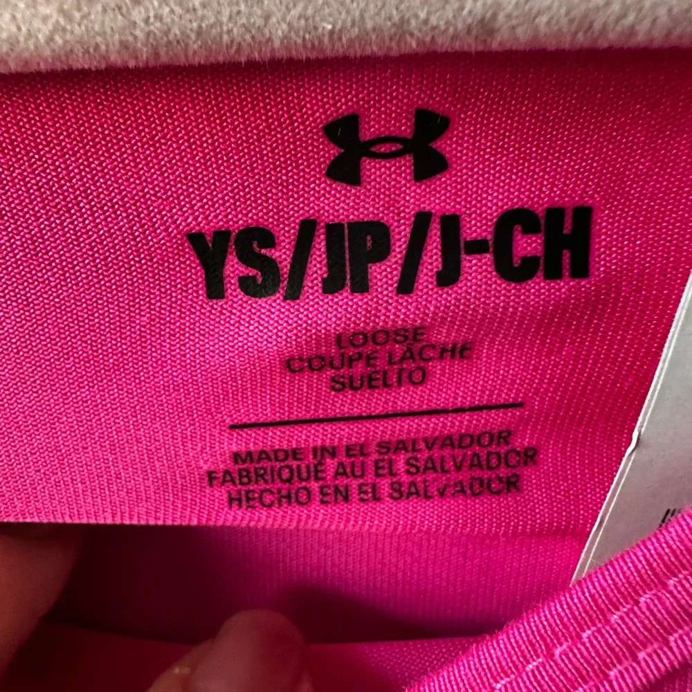 💖 Under Armour Girls Fuchsia Long Sleeve Athletic Crop Tee YS