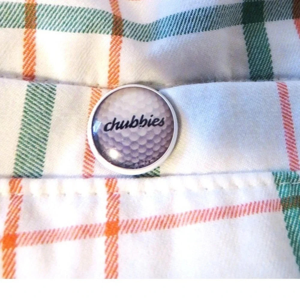 Chubbies USA Golf Shorts Men's Small Plaid Elastic Waist Made in USA 5.5