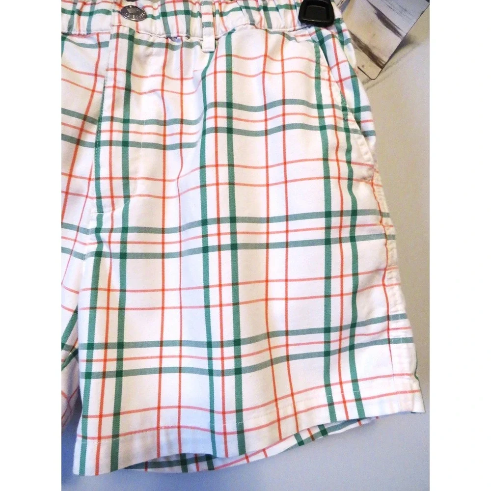 Chubbies USA Golf Shorts Men's Small Plaid Elastic Waist Made in USA 5.5