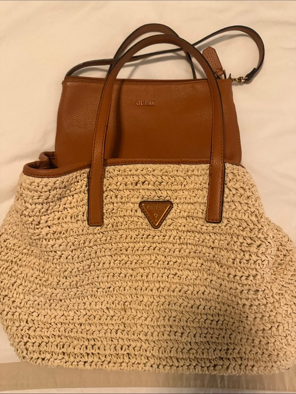 Guess straw tote
