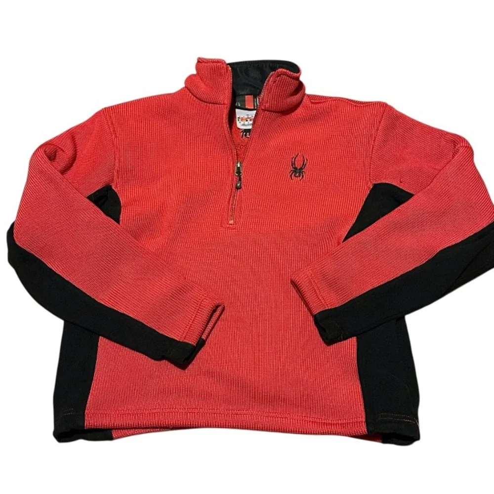 Spyder Men’s 1/4 Zip Pullover Performance Fleece Sweater Size S Red & Black
