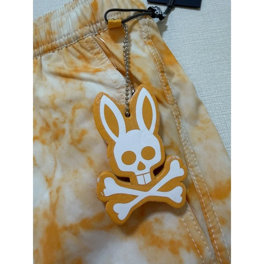 PSYCHO BUNNY Swim Trunks Mens XXXL Purple Shorts Hempstead Orange Soda