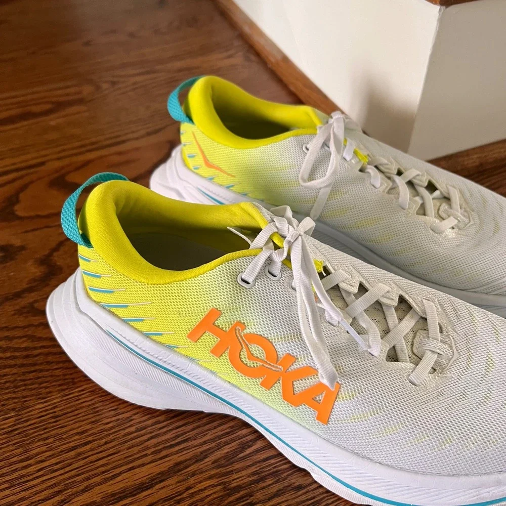 Hoka Bondi 8 Mens Running Shoes White Evening Primrose Citrus 1123202-WCEP