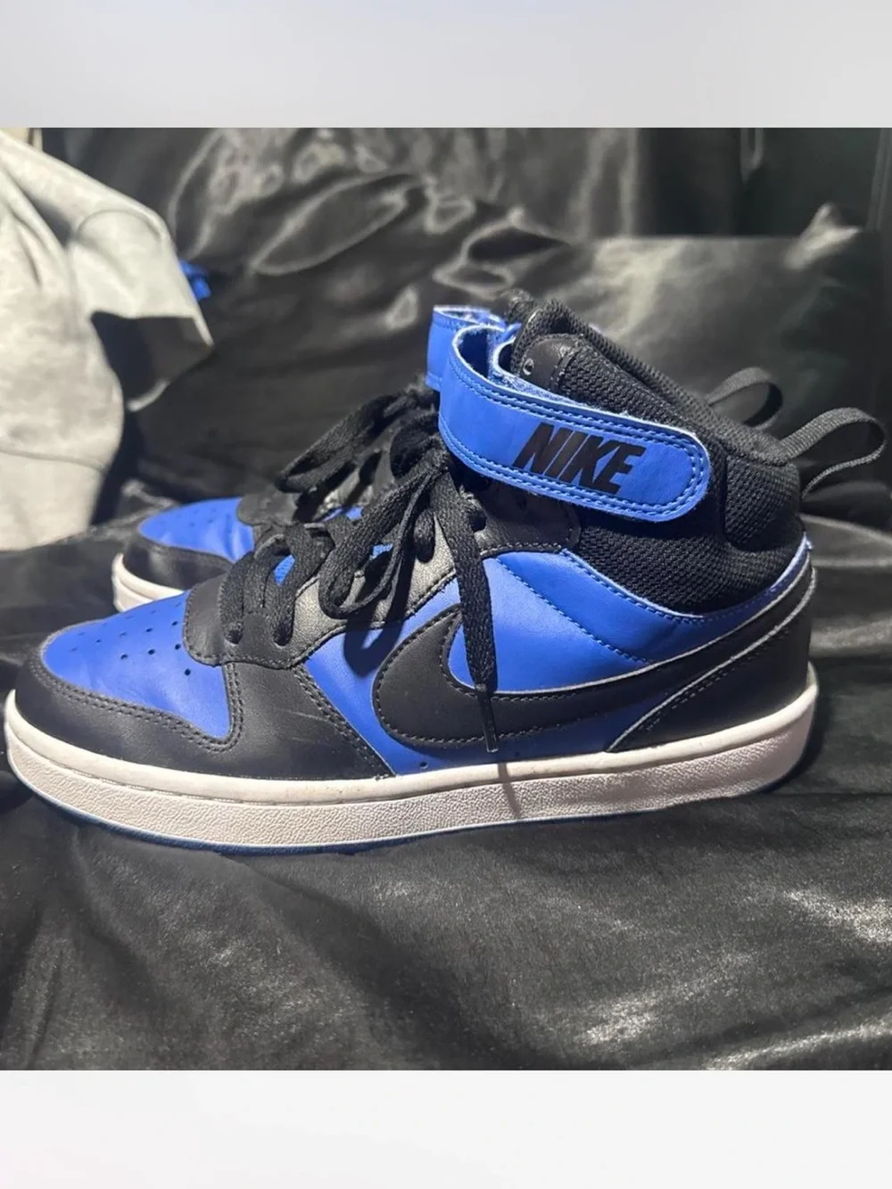 Nike Kids Mid-Top Sneakers in Black and Royal Blue