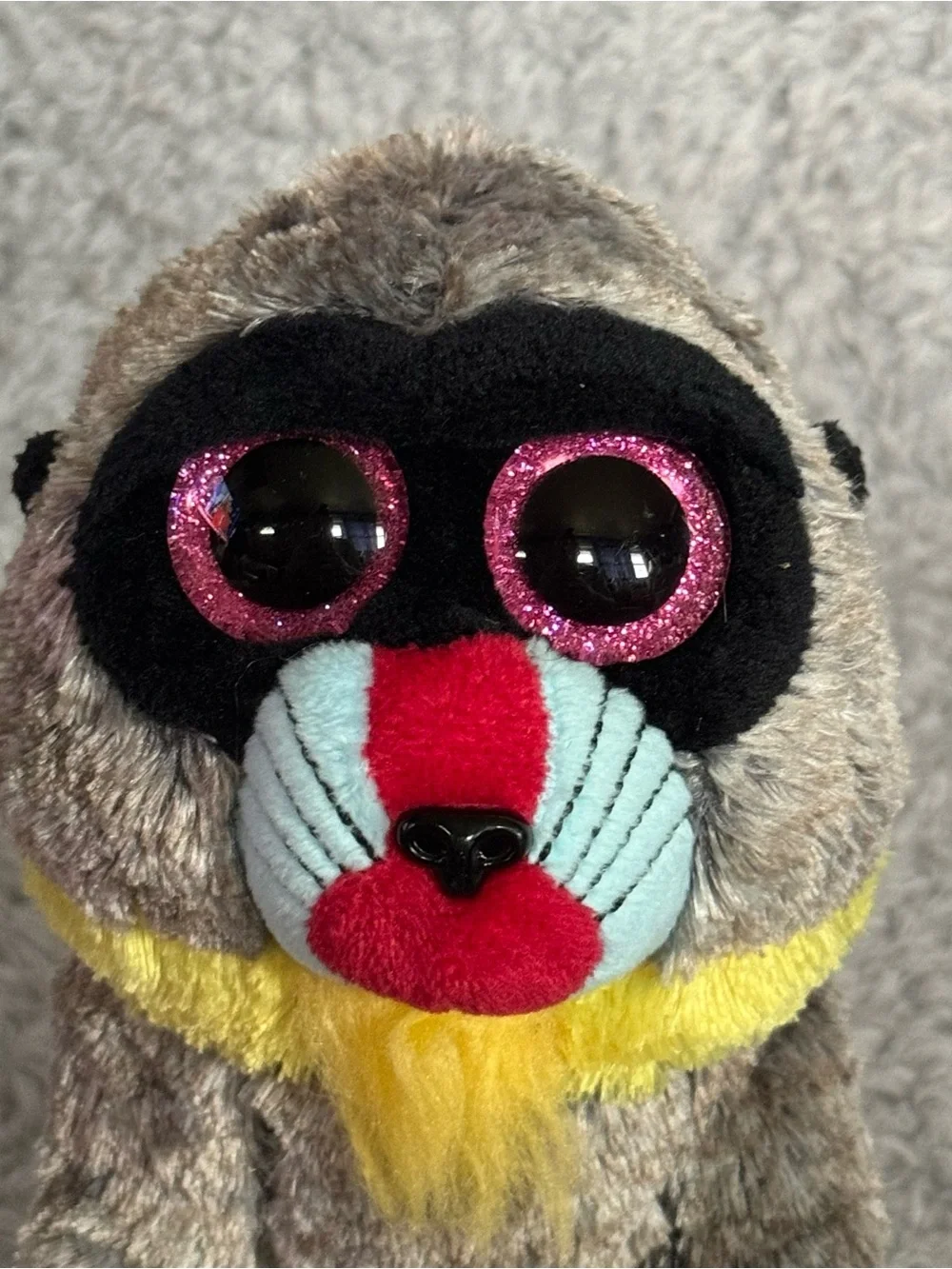 Ty Beanie Boos Wasabi the Baboon Plush 6” Gray Stuffed Animal Soft Toy