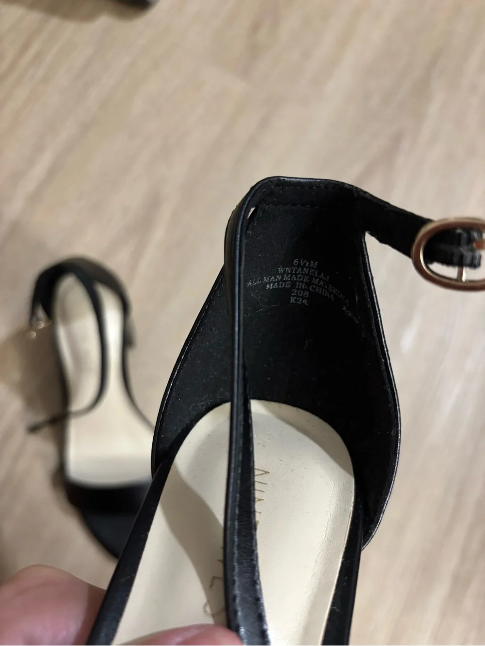 Nine West Black Open-Toe Ankle-Strap Block Heels