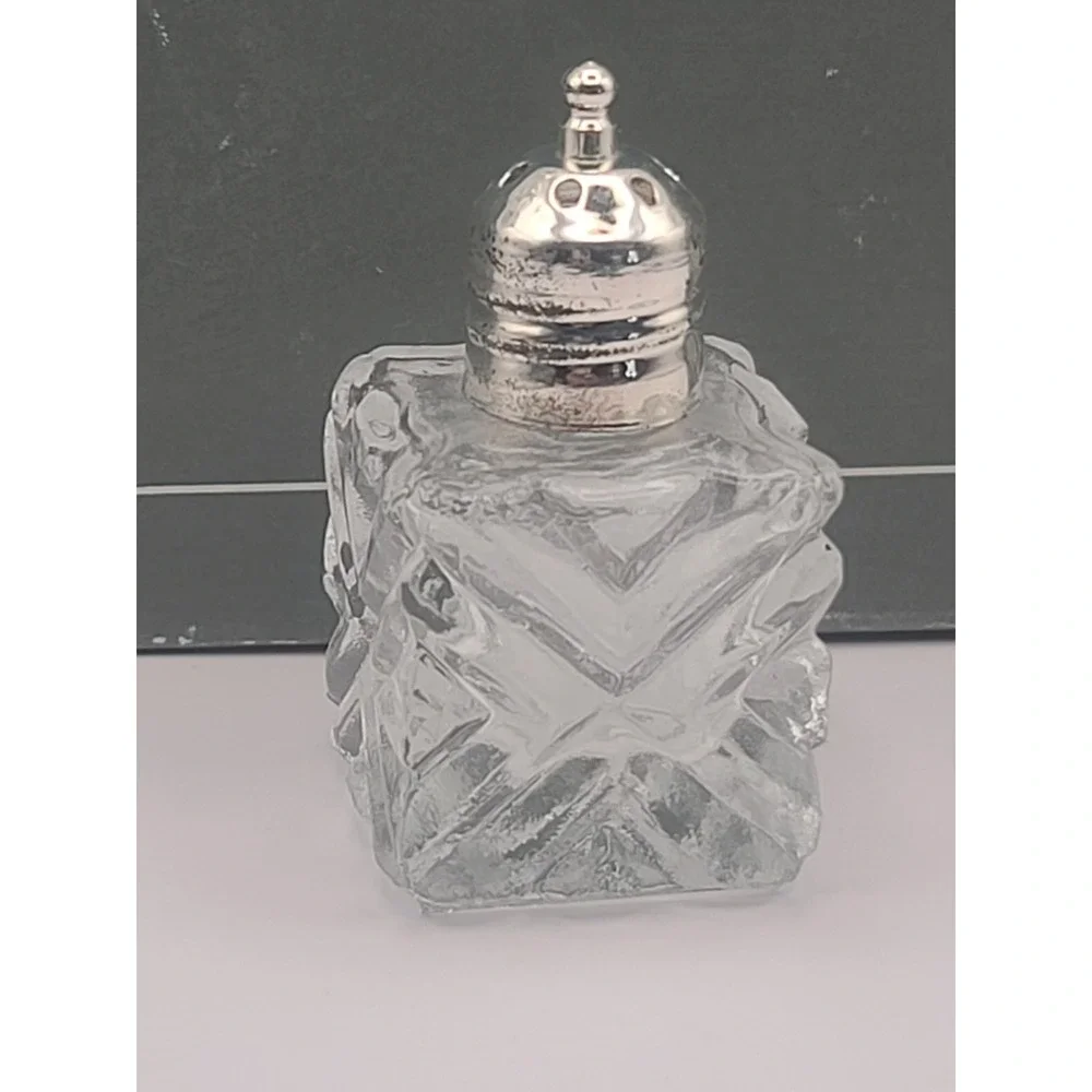 Landes Crystal Cut Glass Salt Pepper Shakers Set 6 Clear Vintage MCM w/ Box