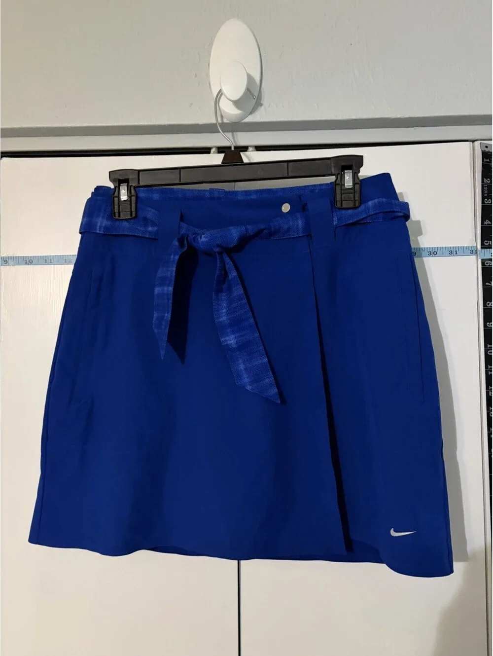 Nike Golf Dri-Fit Skort Blue Plaid Print Sz 2 Built-In Shorts