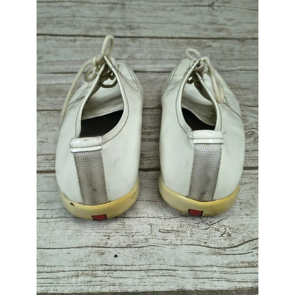 Prada White Leather Lace Up Casual Sneakers Men Size 9