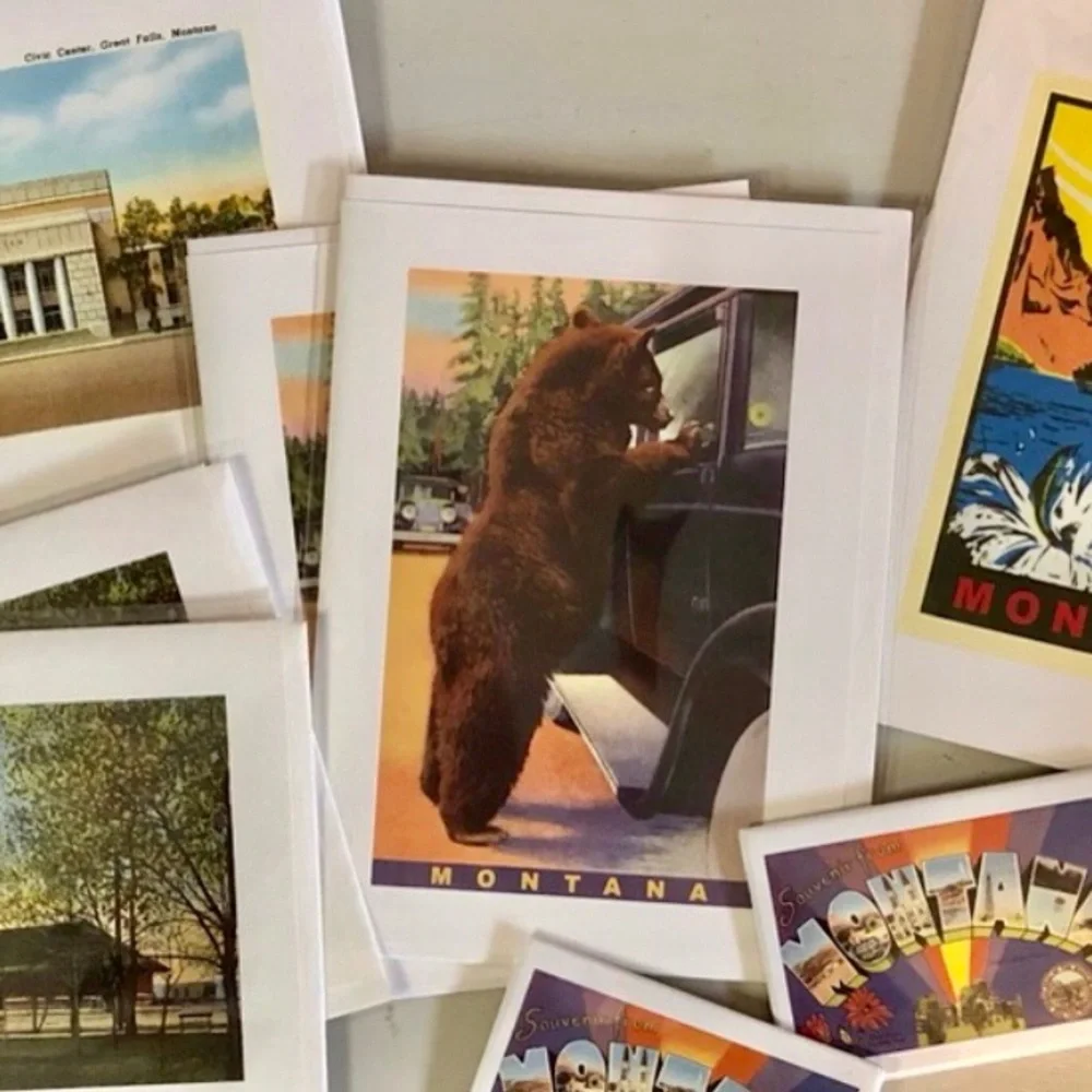 Montana And Great Falls Montana Notecards And Magnets Bundle Of Twelve New
