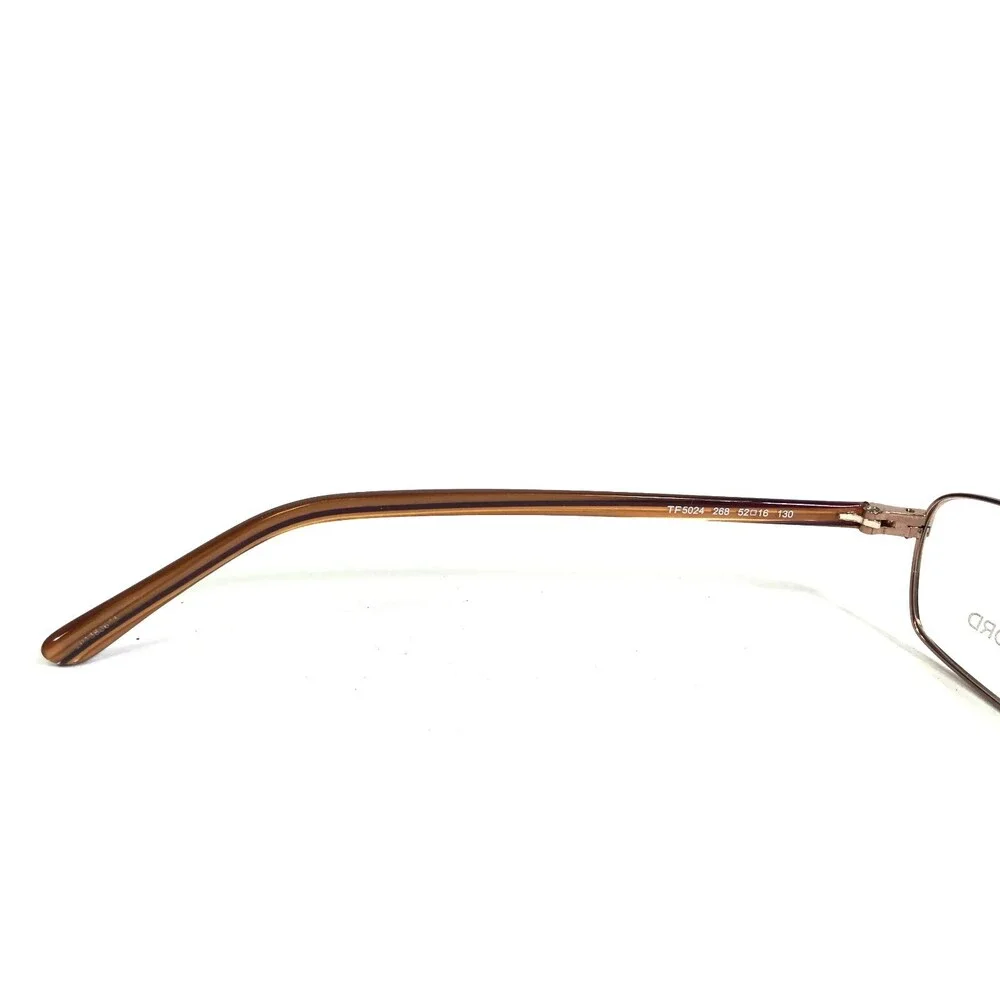 Tom Ford Eyeglasses Frames TF5024 268 Brown Rectangular Full Wire Rim 52-16-130