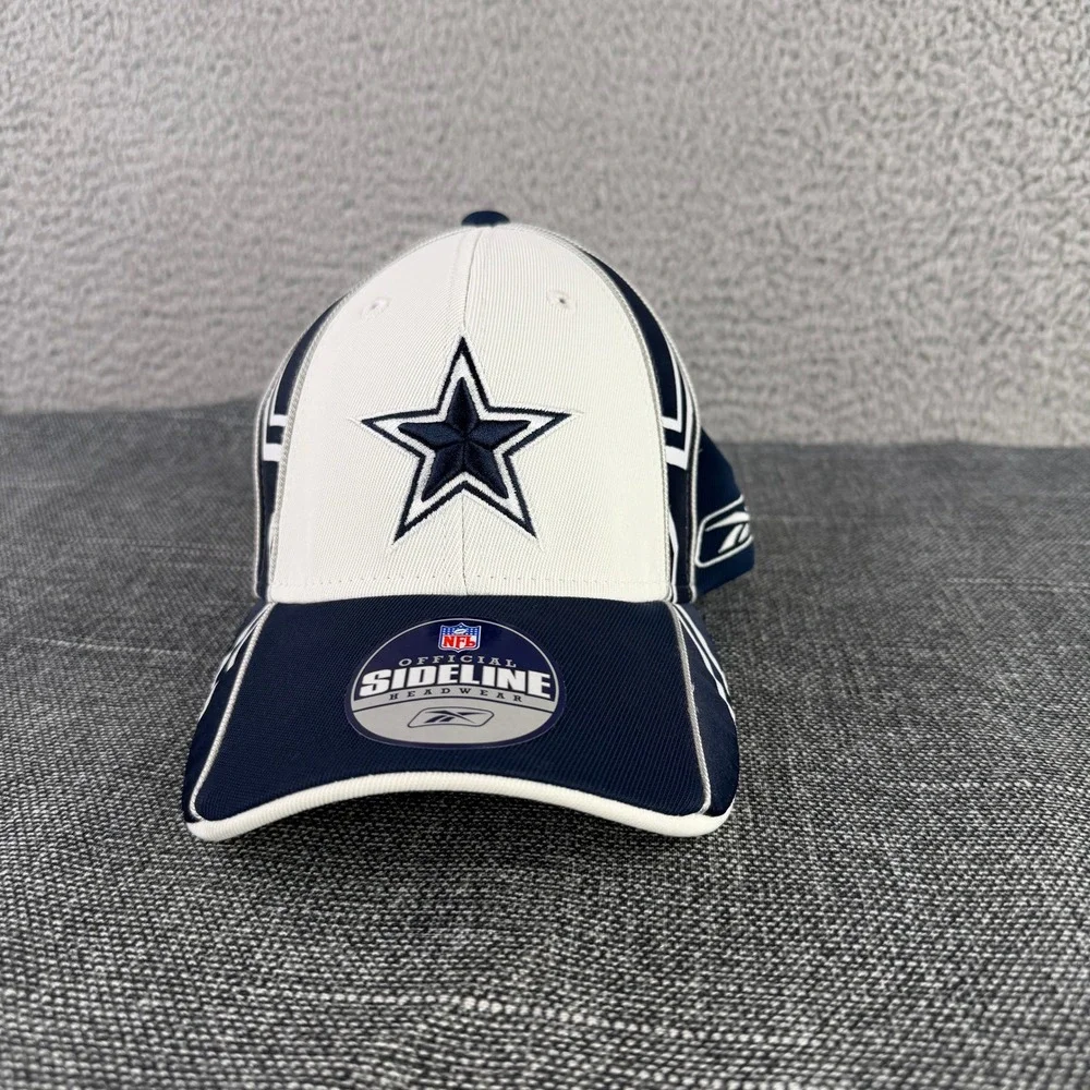 Vintage Dallas Cowboys NFL Sideline Hat Cap Mens OSFA Navy Reebok NWT Stars