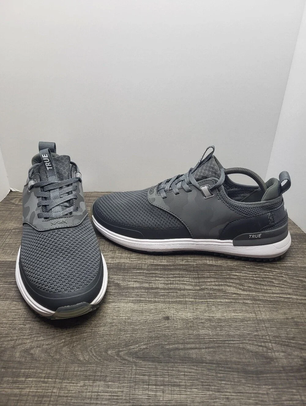 True Linkswear Wonderlux Golf Shoes Grey Knit Stretch Lace-Up Training Men's 12