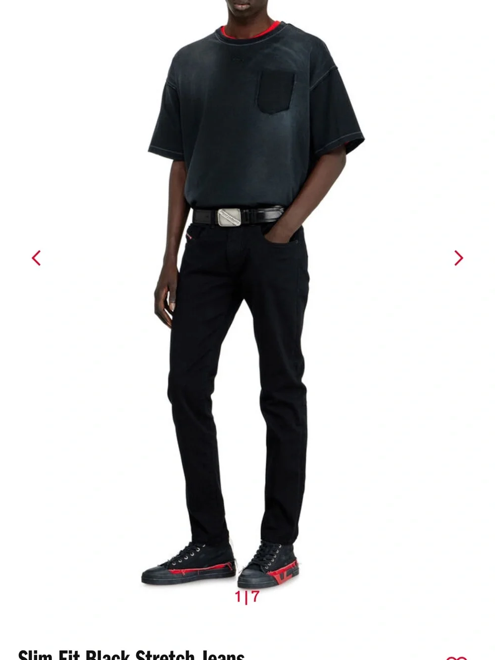 Diesel 31 x 32 Slim Fit Black Stretch Jeans - Black