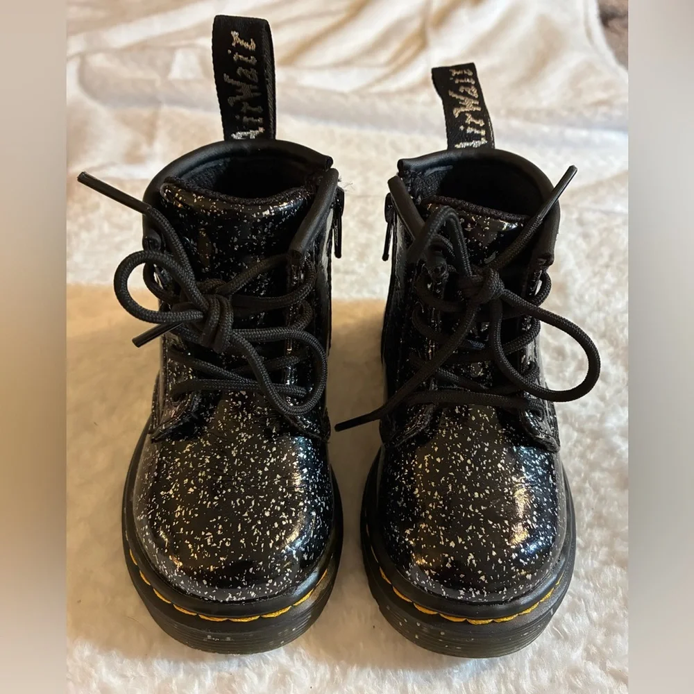 NWOT Toddler 5 Dr. Martens 1460 Cosmic Glitter Black Boots Kids Baby Punk Grunge