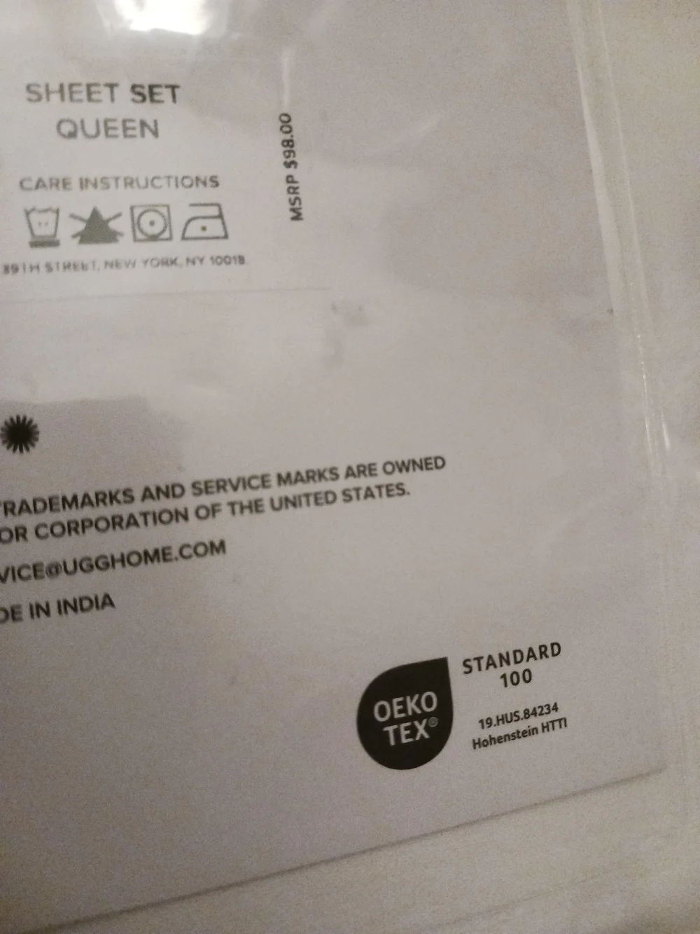 UGG queen sheet