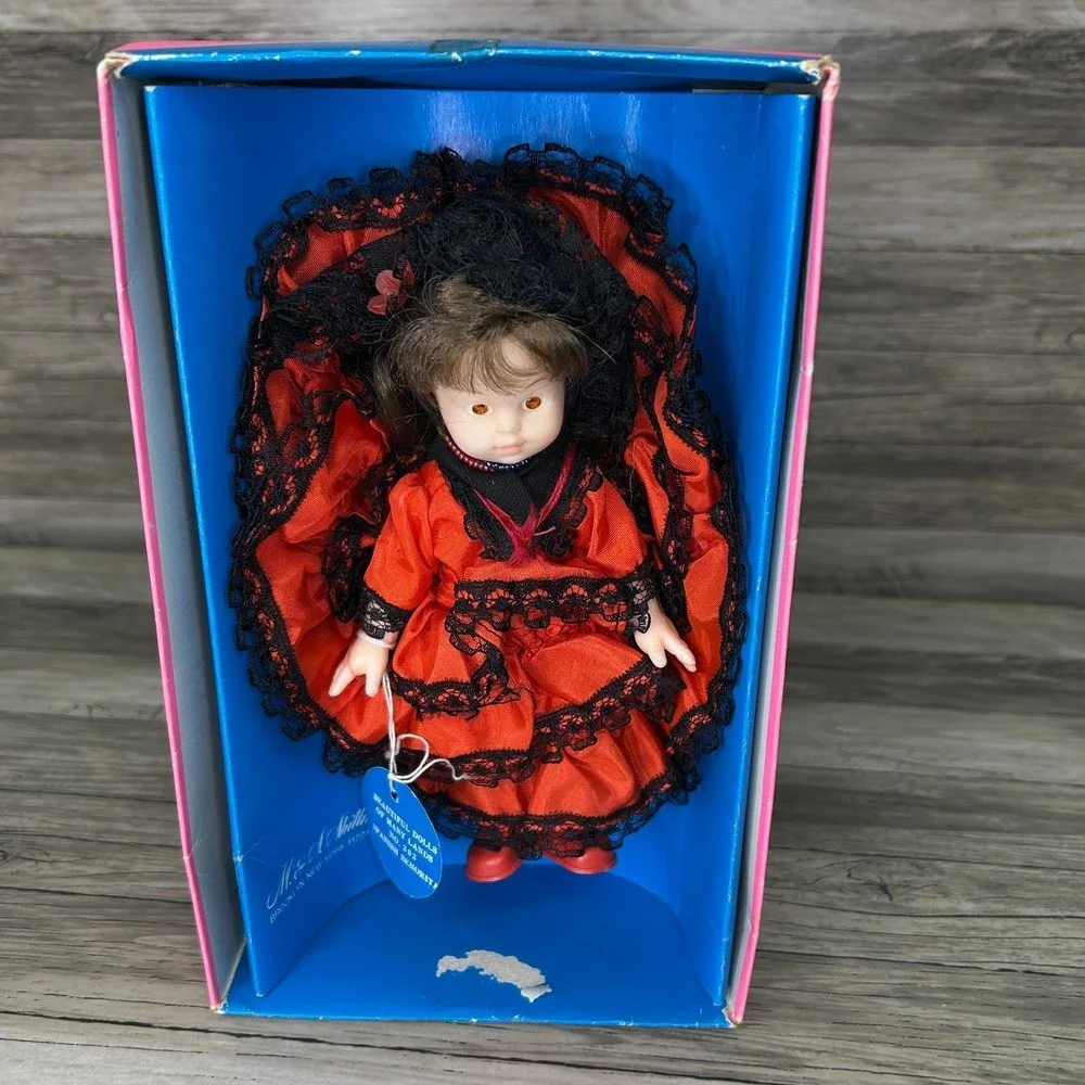 Vintage Shillman Doll Hong Kong 1973 Spanish Senorita Red Dress