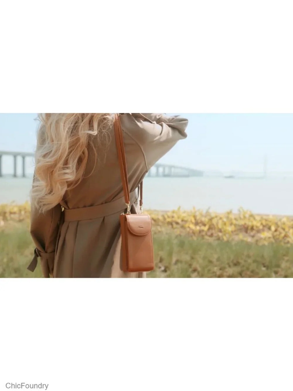 Small Crossbody Bag RFID Blocking Wallet Vegan Leather with Card Slots