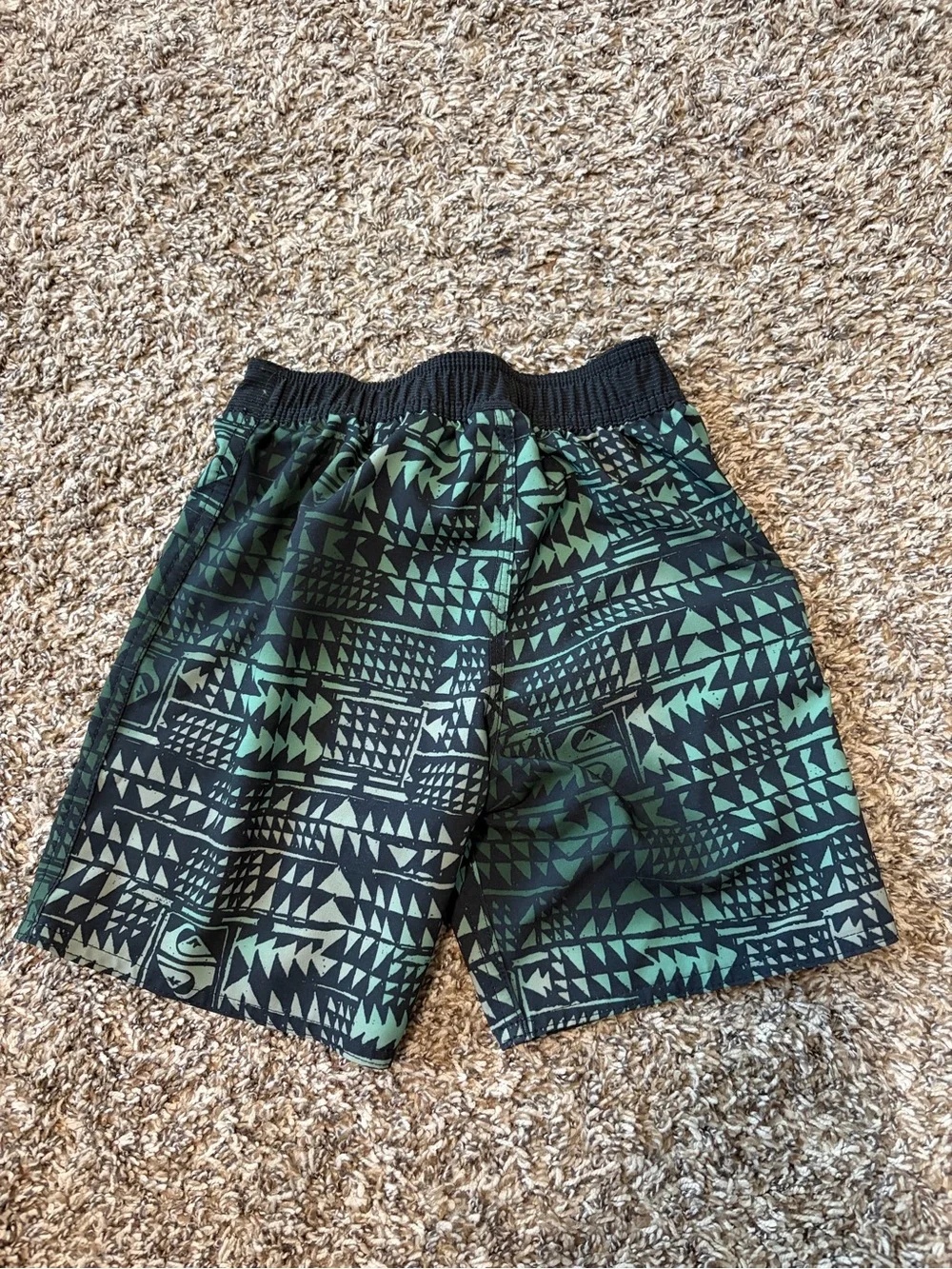 Quiksilver Black and Light Blue Swim Trunks