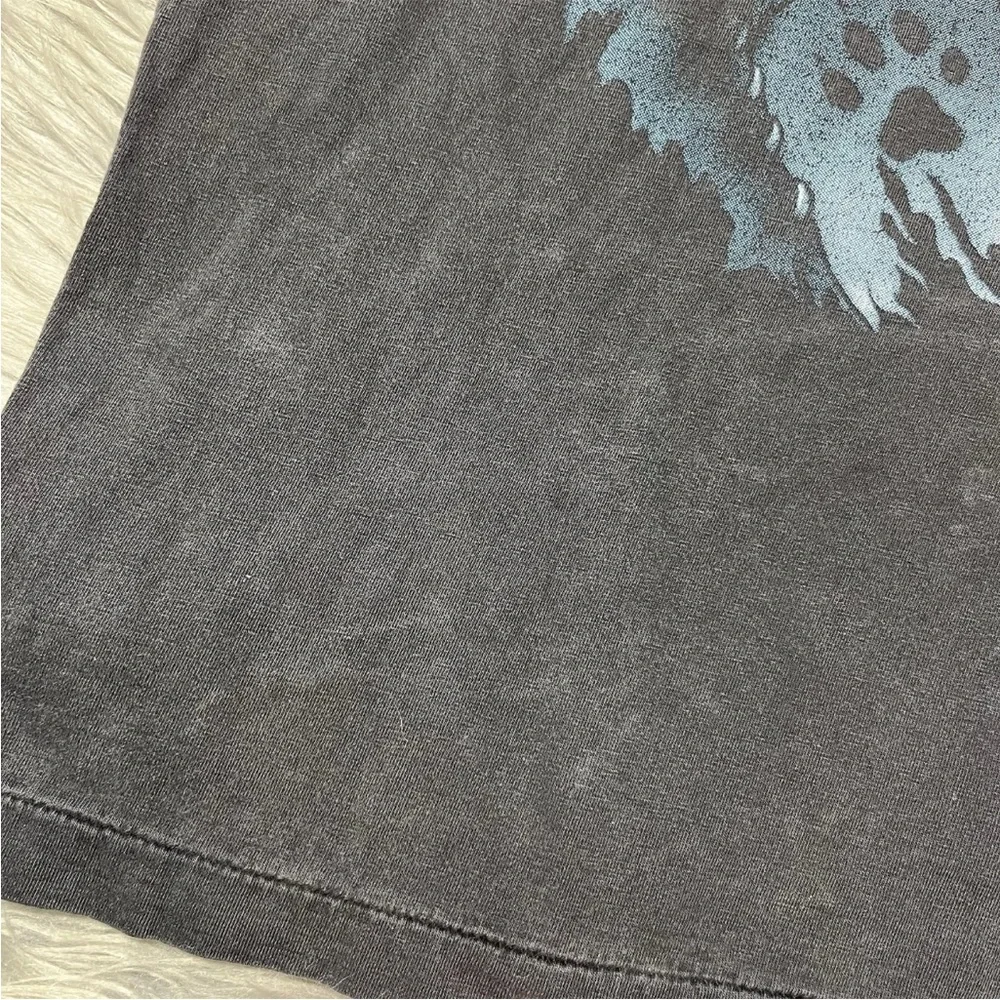 Vintage 90s Black Wolf Native American Long Sleeve Shirt Single Stitch