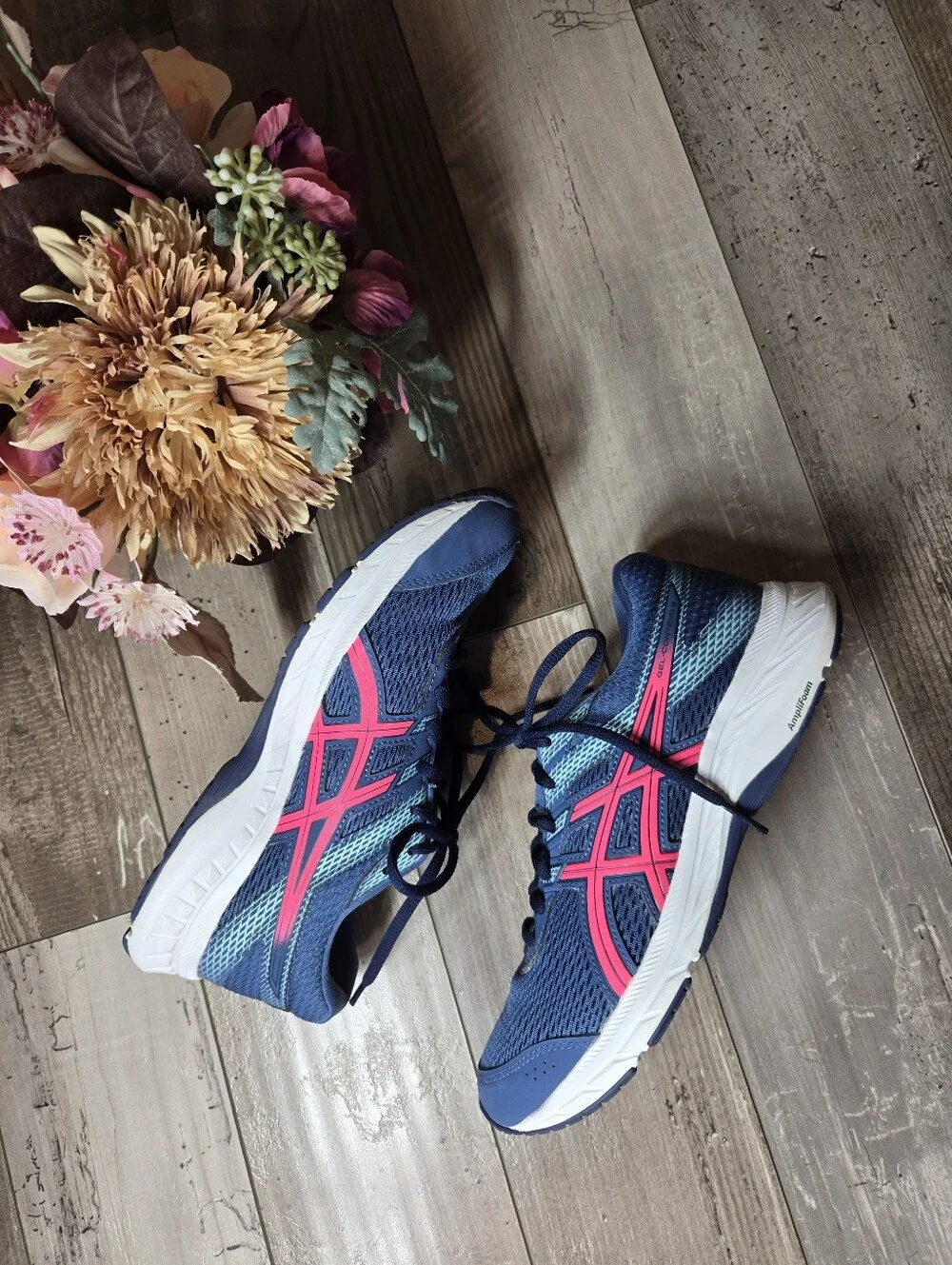 ASICS Gel‑Contend 6 Blue Pink Running Shoes – Women’s Size 8