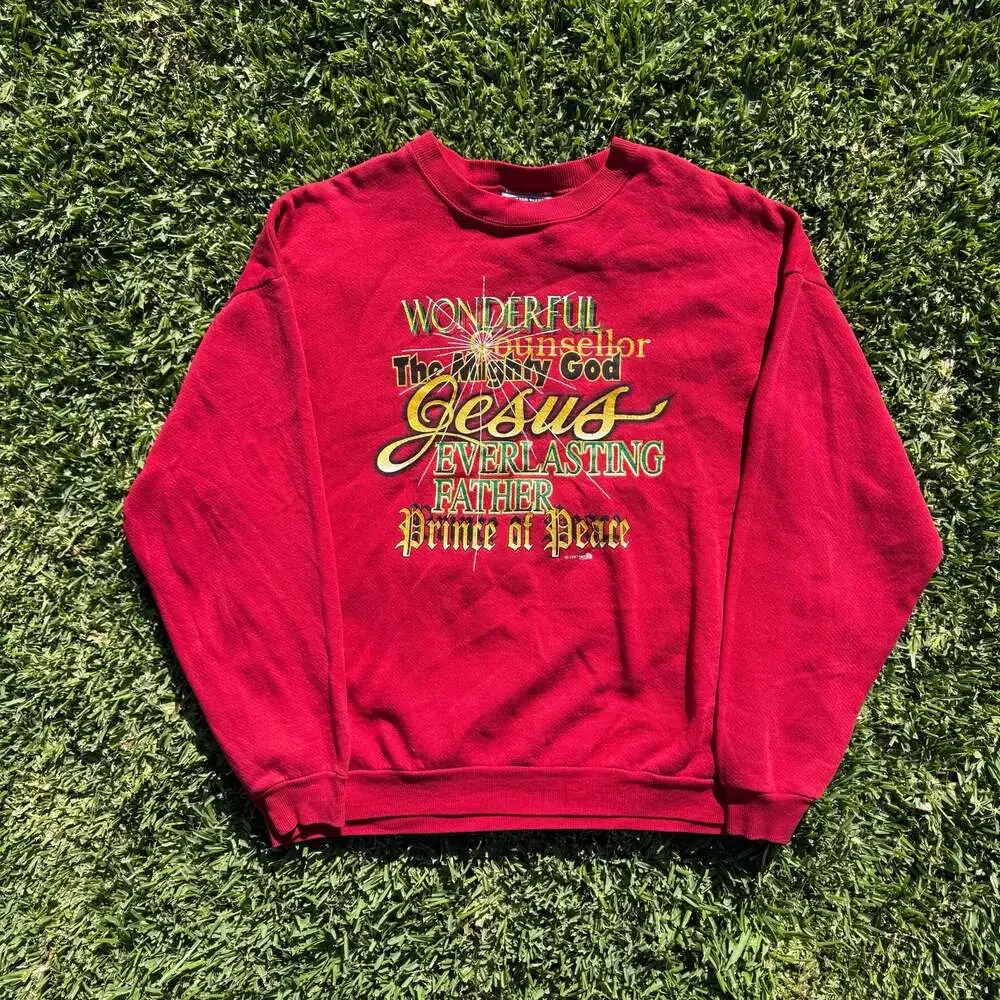 Vintage 1997 'Wonderful Counsellor Mighty God' Graphic Sweatshirt