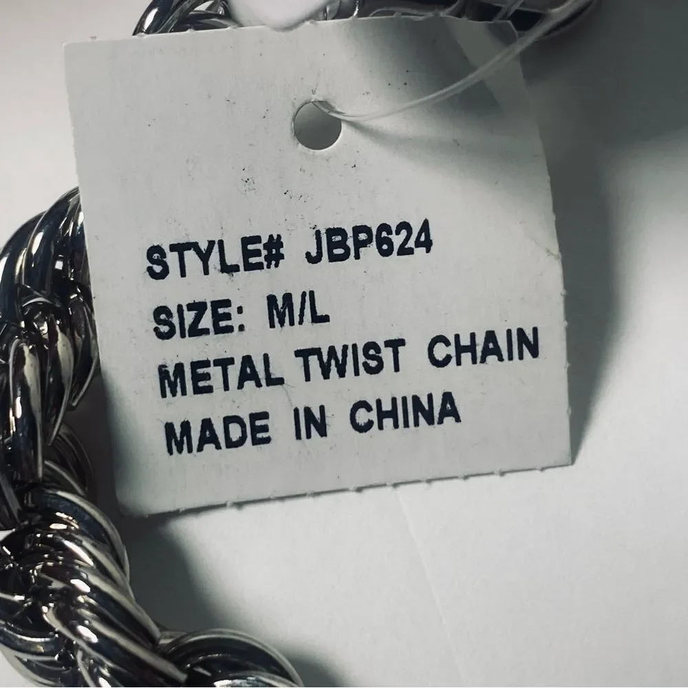 Big Buddha Silver Tone Chain linked Belt New With Tags Size Medium/Large