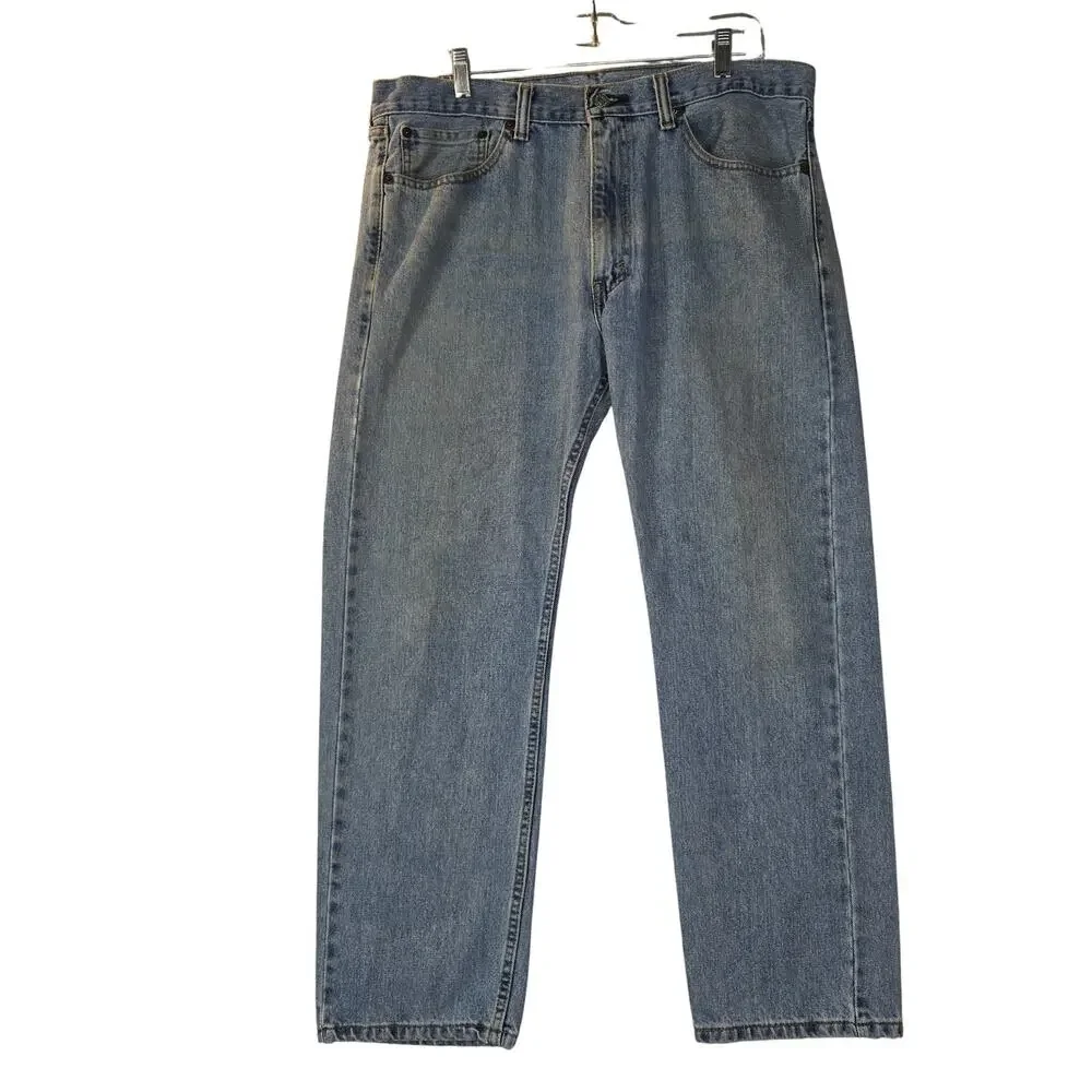 Levi's‎ 505 Men's W36 L29 Regular Fit Straight Leg Light Wash Blue Jeans Outdoor