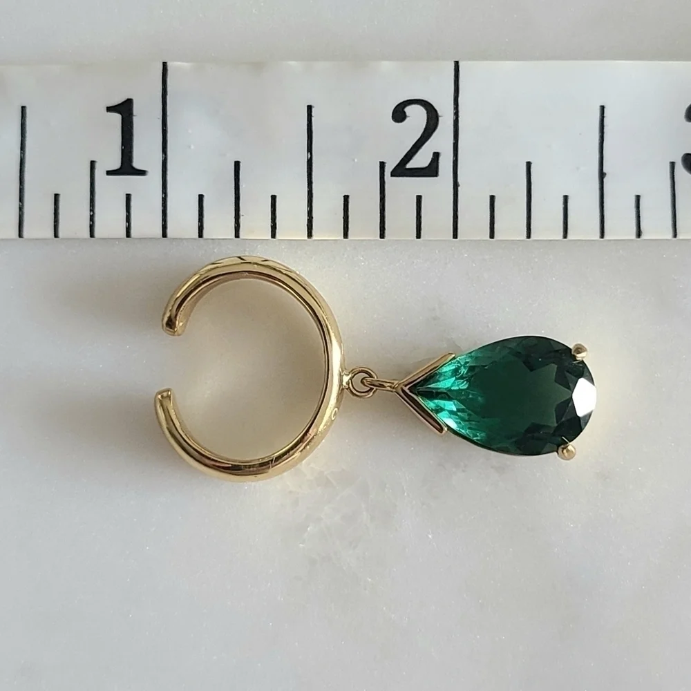 Cornelia Webb 24K Goldplated Quartz Ear Cuff, Emerald, NWT