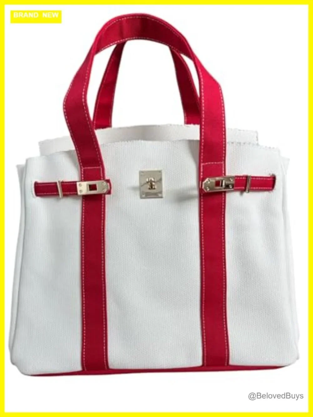 Canvas Tote with 8 Pockets, Distressed Finish, Structured Silhouette, Spacious