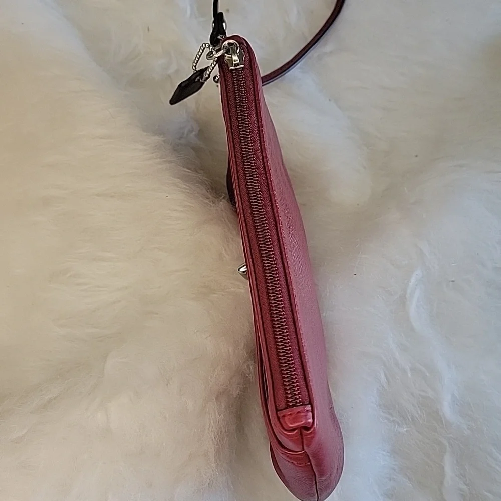 Coach red pebbled