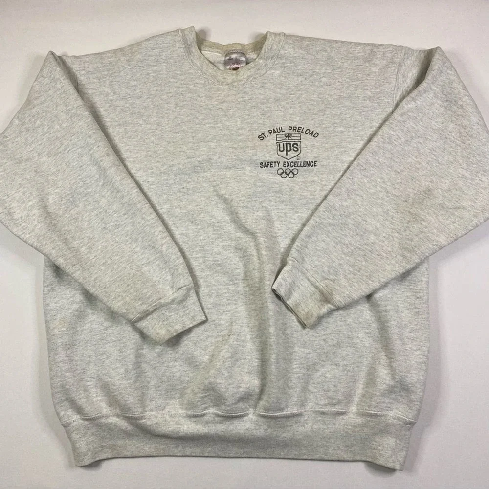 VTG St. Paul UPS Sweatshirt Mens XL Crewneck Pullover Minnesota Embroidered 90's