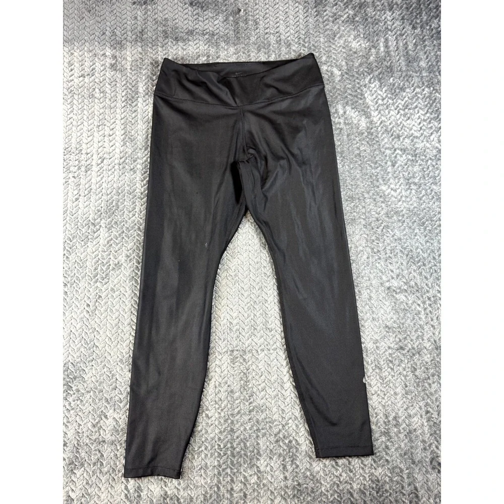 Nike Dri Fit Leggings Womens Large Black Stretch Swoosh‎ Athleisure Yoga Running
