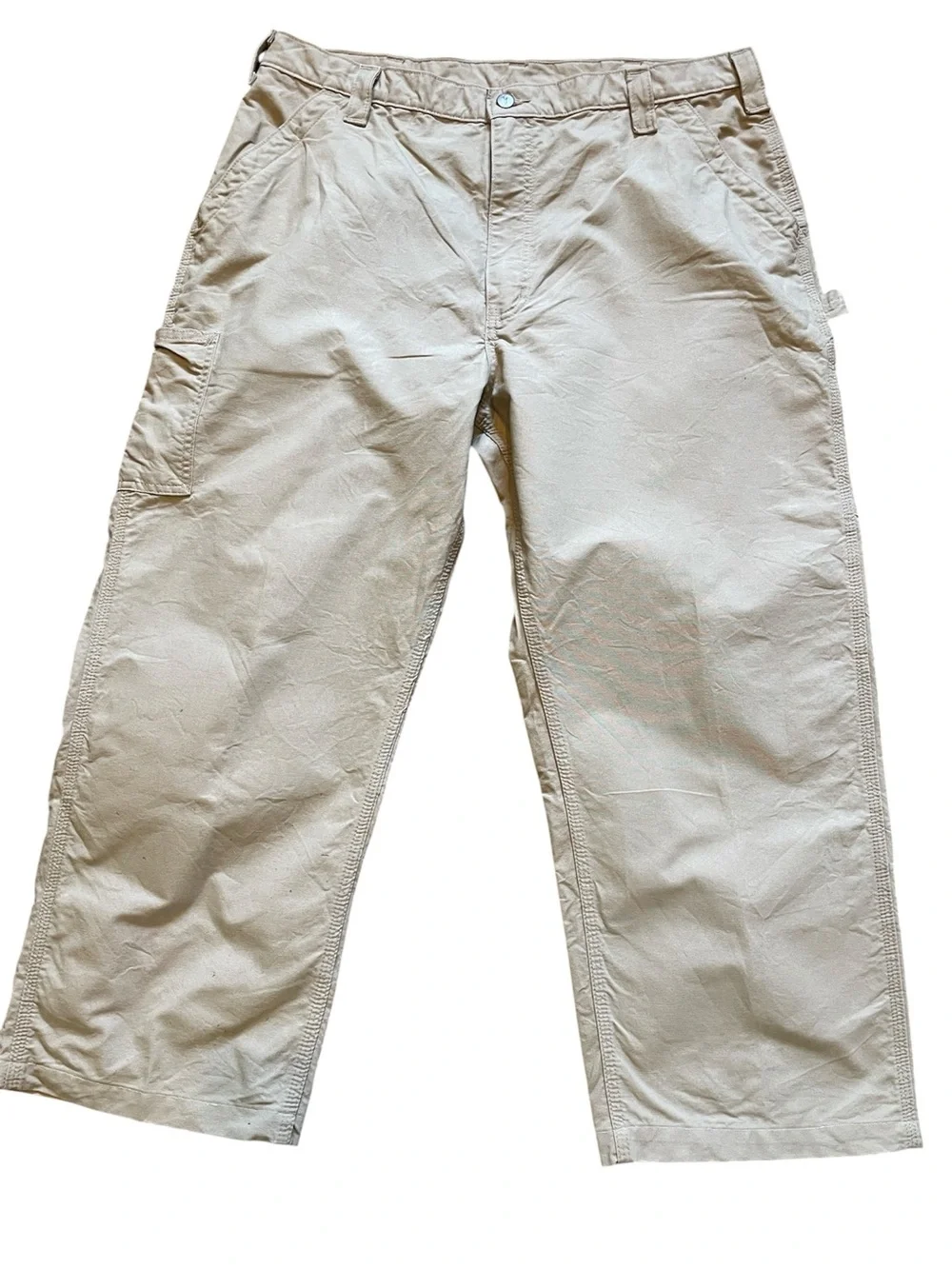 Carhartt Tan Cargo Dungaree Fit‎ Khaki Pants 40x28”