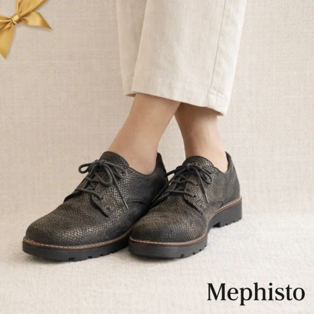 Mephisto Textured Leather Lace-Up Oxford Shoes Size 8