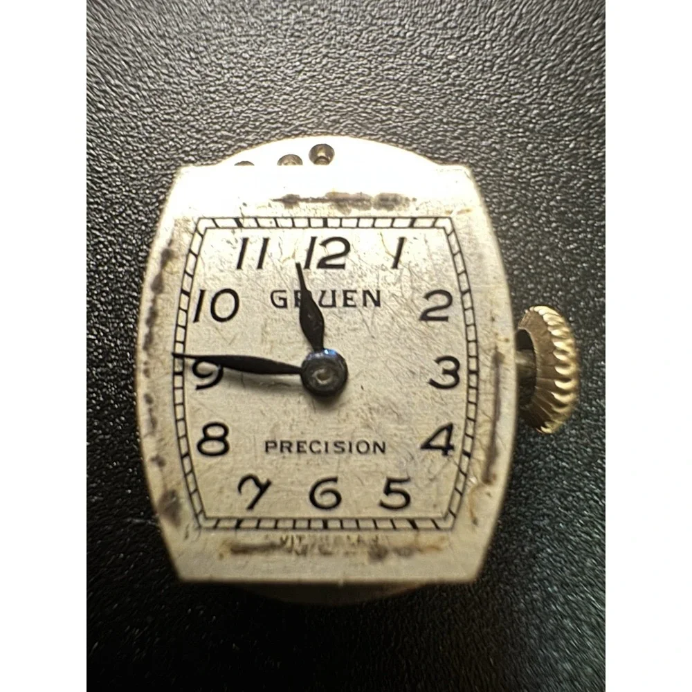 Gruen Precision 275 Watch Movement‎ Dial 17 Jewels Swiss Made Untested For Parts
